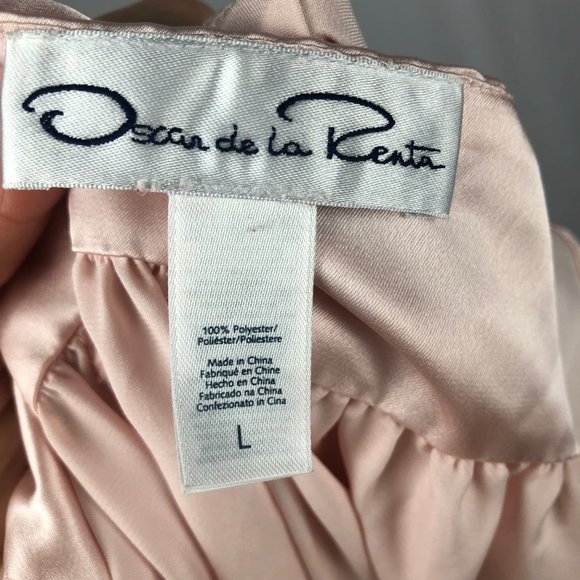 Oscar de la Renta Light Pink Nightgown Satin Vintage Inspired Size Large - Picture 8 of 9
